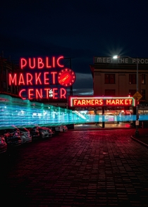 Pike Place Market Seattle Washington Long Exposure 