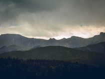 Pikes Peak Colorado before a storm 