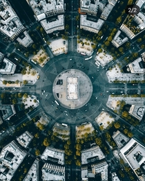 Place de ltoile from above Paris