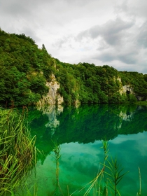 Plitvice Lakes in Croatia water is almost green First post on Reddit 