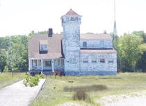 Plum Island Rescue Station station house and lookout tower OC