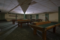 Pool Tables in Abandoned Bowling Alley in Ontario Canada OC   