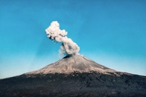 Popocatepetl volcano today in Puebla Mexico 