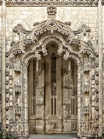 Portal of the Unfinished Chapels at the Batalha Monastery in Portugal