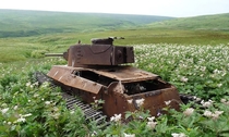 Pre WW-era Soviet light tank now slowly rusting away on Shumshu