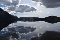 Pulled my car over rolled down the window and took this at Austrumdalsvatnet in Rogaland Norway 