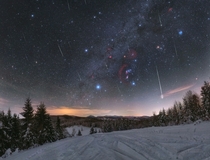 Quadrantid Meteors through Orion