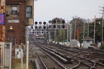 QUEENS Interlocking on the Long Island Railroad as viewed from Queens Village station 
