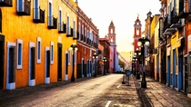 Quiet street in Puebla de Zaragoza Puebla Mxico