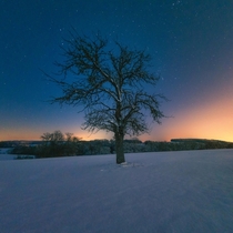 Quiet winter evening Southern Germany 