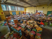 Quite possibly the saddest photo I have taken Hundreds of books left with no one to read them at a school in Detroit