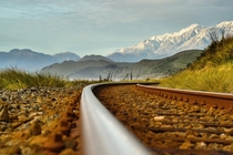 Rail line on New Zealand eastern coast