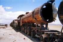 Railcar Graveyard in Uyuni Bolivia 
