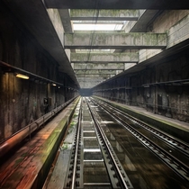 Railway tunnel in the Port of Antwerp Belgium
