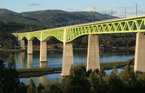 Railway viaduct over the Ulla River Spain