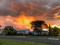 Rain in New Zealand sunset