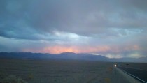 Rain on the Road Through Death Valley 
