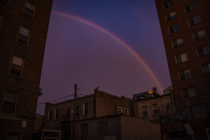 Rainbow after a huge storm - downtown Madison WI 