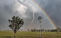 Rainbow amp tornado spotted near Vernon TX