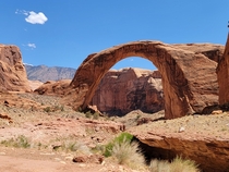 Rainbow Bridge on a nearly cloudless day in Utah 