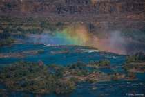 Rainbow mist over Victoria Falls Zimbabwe  OC