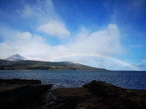 Rainbow over Brodick bay Isle of Arran Scotland 