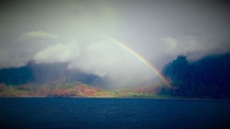 Rainbow over the coast of Hawaii 