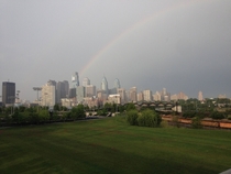 Rainbow over the Philadelphia skyline 