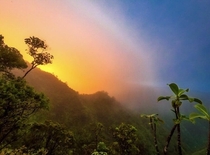 rainbow sky from Oahu Hawaii 
