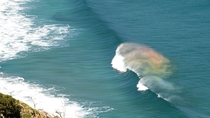 Rainbow Wave in Waihere Bay Pitt Island NZ