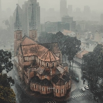 Rainy day at Ho Chi Minh city Viet Nam