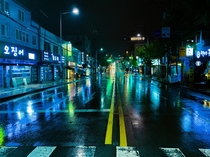 Rainy Night in Busan Korea 