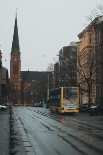 Rainy street in Berlin