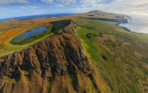 Rano Raraku Volcanic crater on Easter Island which was also the quarry for the Moai satues 