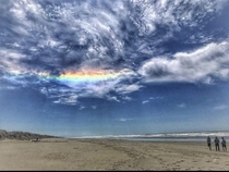 Rare and magnificent fire rainbow over Mad River Beach CA