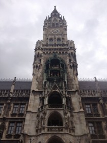 Rathaus-Glockenspiel and Main Tower of New Town Hall in Munich Germany 