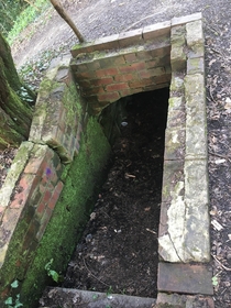 re abandoned air raid shelter entrance north west england