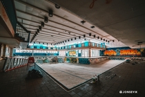 recreation centers indoor pool thats been decaying for only a year 