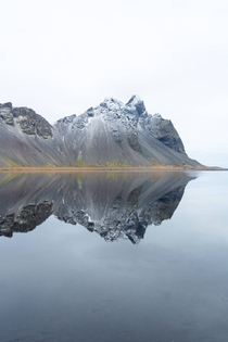 Reflection at Vestrahorn Mountain in Southeast Iceland 