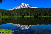 Reflection Lake in Mt Rainier national park Washington USA 