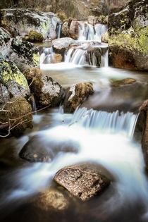 Relaxing water stream in Serra da Estrela Portugal 