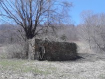 remains of an abandoned stone house in the middle of upstate NY 