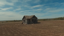 Remnants of an old farm house in North Dakota 