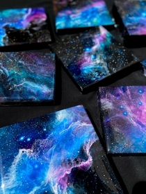 Resin nebula pours around  layers each OC