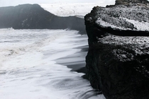 Reynisfjara black sand beach in Vik Iceland x