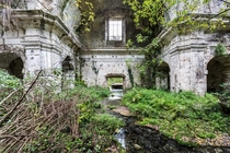 River flowing through an abandoned church Italy
