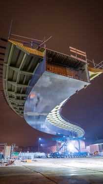 Road bridge under construction in Zwolle The Netherlands 