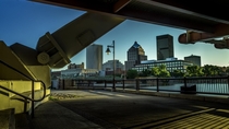 Rochester NY under its main bridge 