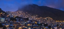 Rocinha Rio de Janeiro at night the largest favela in Brazil 
