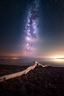 Rock Point Provincial Park Ontario Canada Milky Way over Lake Erie 